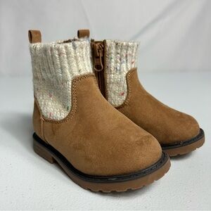 Cat & Jack Toddler Girls Emmaline Zipper Booties Cognac Boots SIZE 5